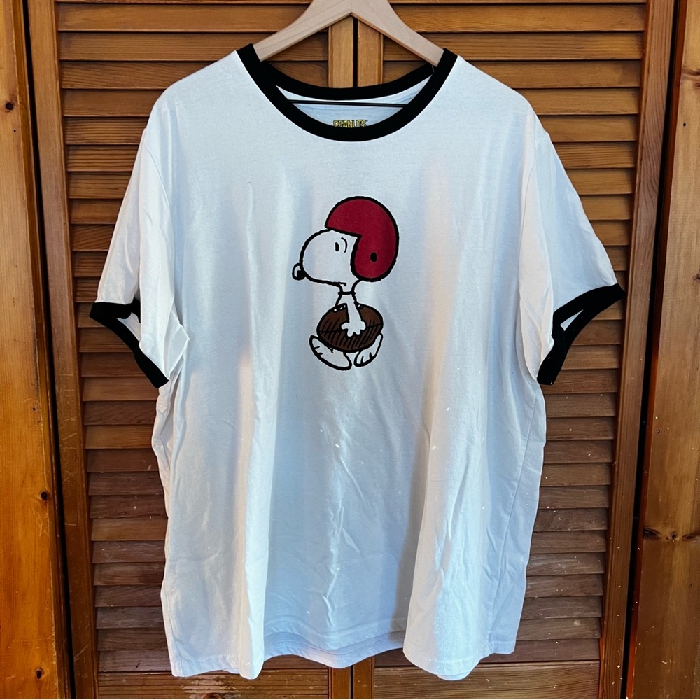 Aero x Peanuts Collab Snoopy Football Ringer Tee